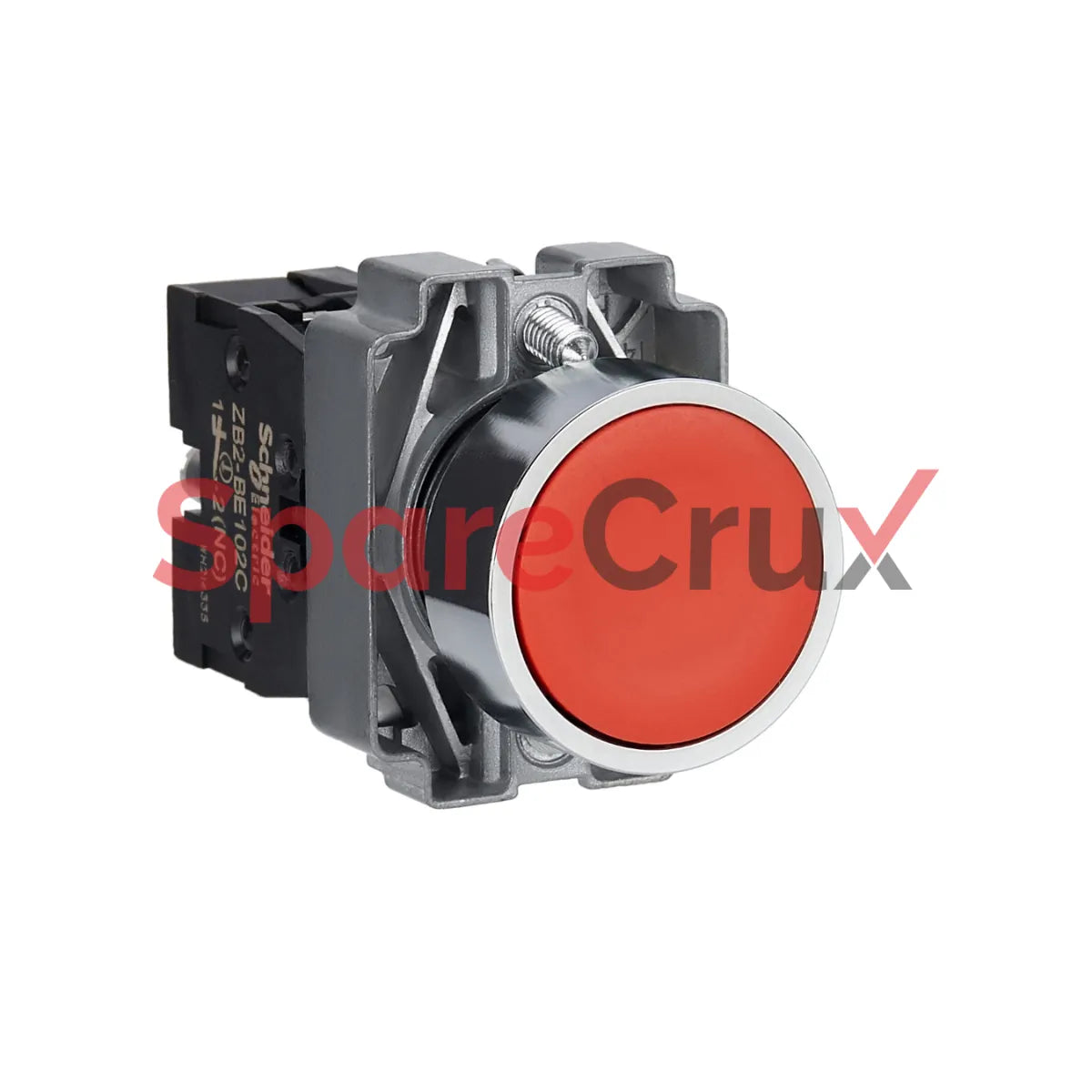XB2-BA42C | SCHNEIDER ELECTRIC | Complete Push Button, Easy Harmony XB2, metal, flush, red, 22mm, spring return, unmarked, 1NC