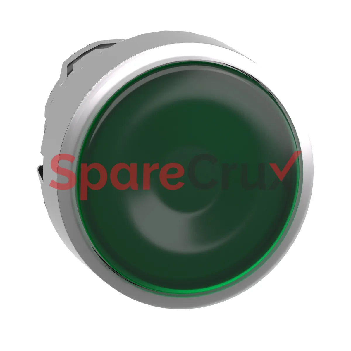 ZB4-BW333 | SCHNEIDER ELECTRIC | Head for illuminated push button, Harmony XB4, metal, green flush, 22mm, universal LED, spring return, plan lens