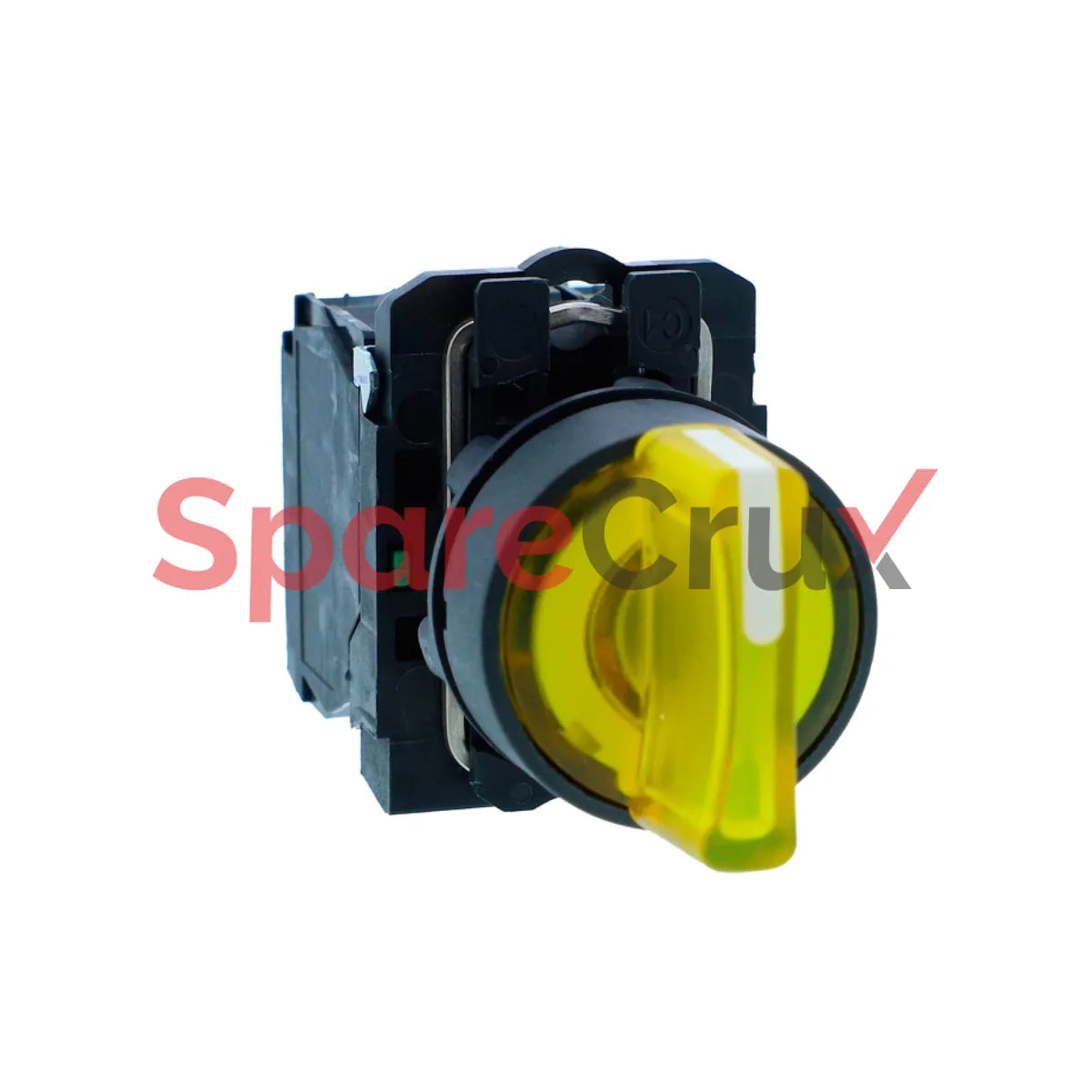 XB5AK155B3N | SCHNEIDER ELECTRIC | Ill selector switch, Harmony XB5N XB7N, plastic, yellow, 22mm, short handle, 3 pos, spring return middle, 24V AC DC, 2 NO