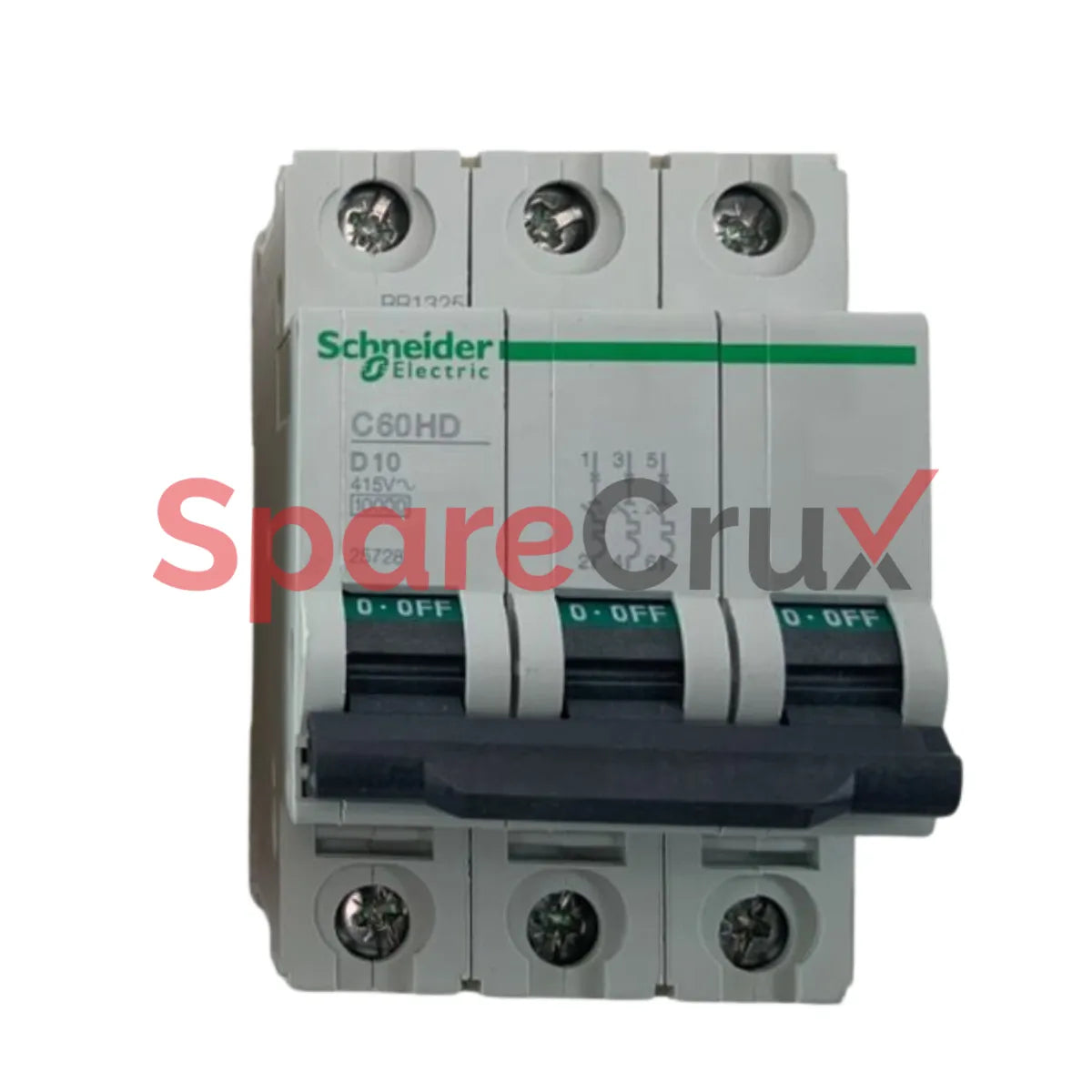 C60H D10 | SCHNEIDER ELECTRIC | Schneider Electric C60H D10 – 3-Pole Miniature Circuit Breaker, 10A, D-Curve, 6kA, DIN Rail Mount
