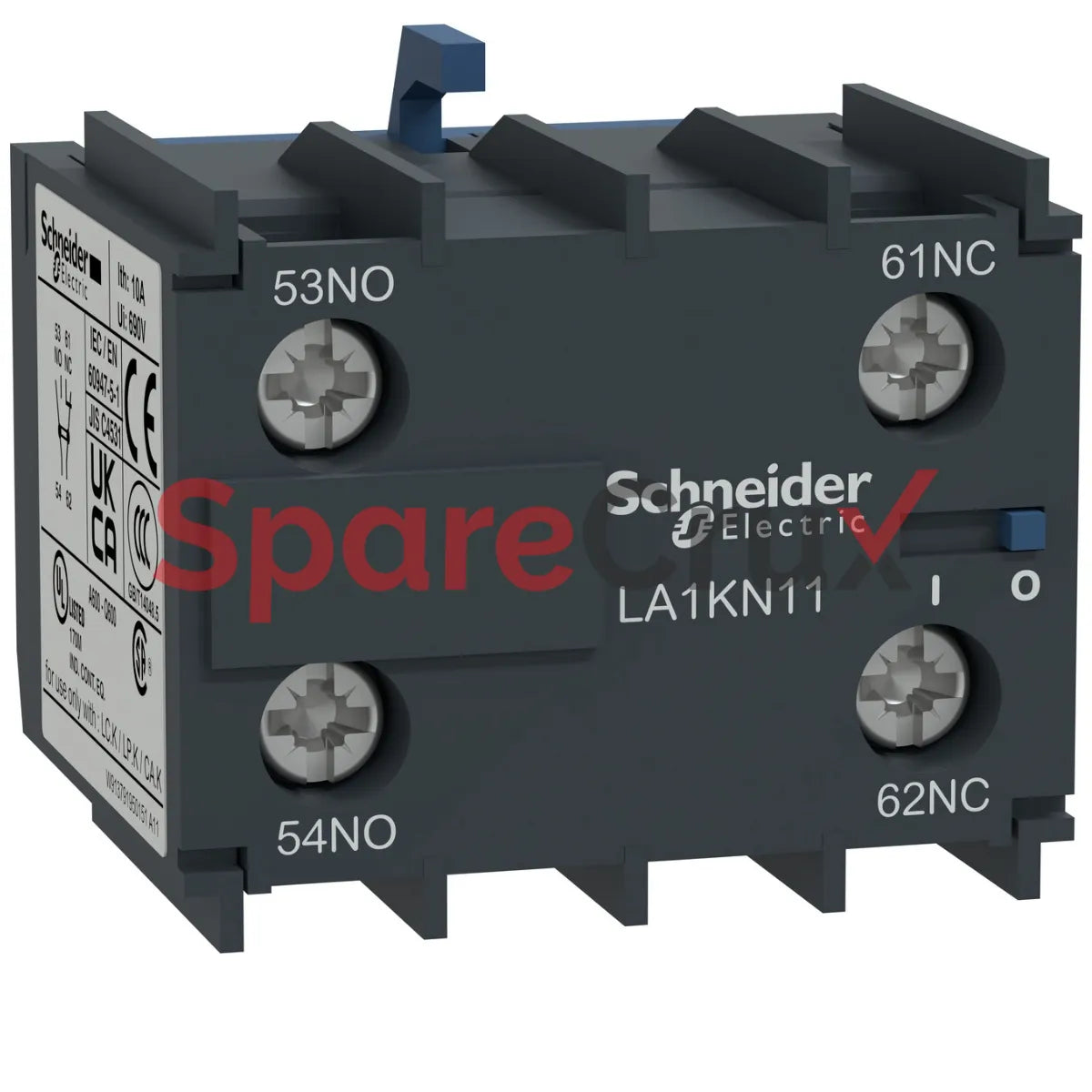 LA1KN11 | SCHNEIDER ELECTRIC | TeSys K - Auxiliary contact block - 1 NO + 1 NC - screw-clamps terminals