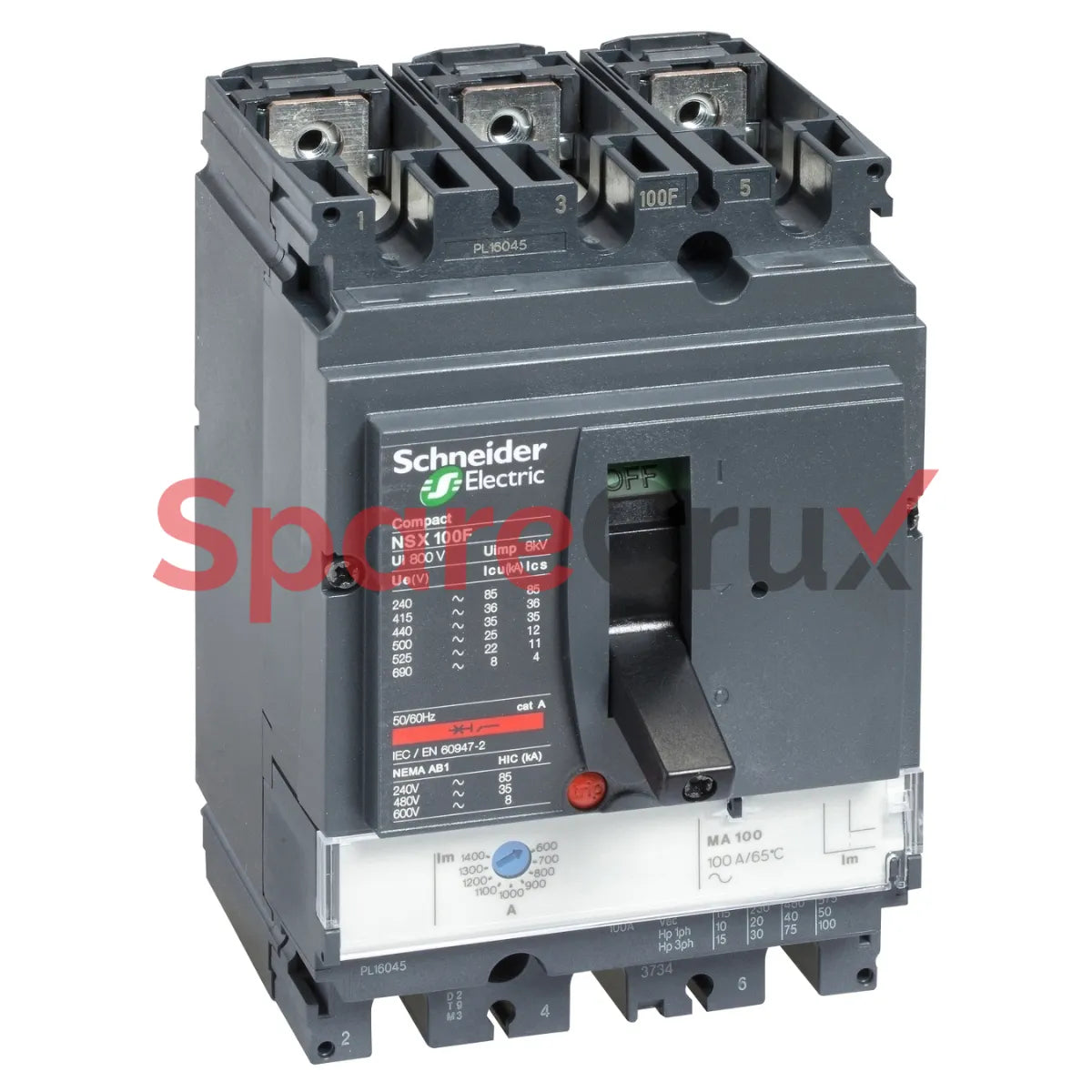 LV432749 | SCHNEIDER ELECTRIC | circuit breaker Compact NSX400N, 50 kA at 415 VAC, Micrologic 1.3 M trip unit 320 A, 3 poles 3d