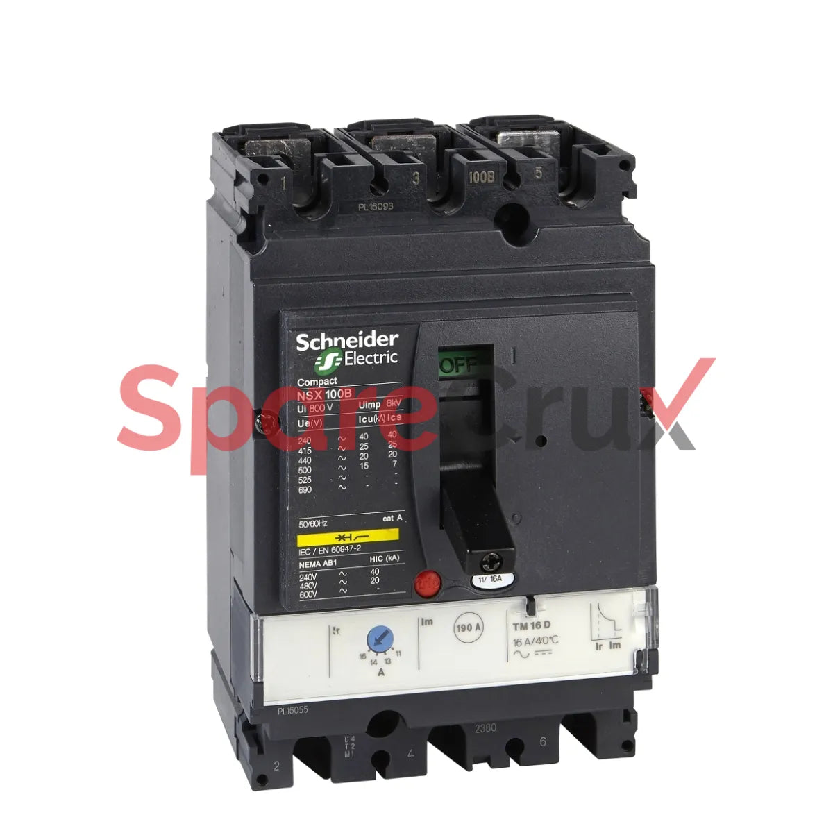 LV429845 | SCHNEIDER ELECTRIC | circuit breaker Compact NSX100N, 50 kA at 415 VAC, TMD trip unit 32 A, 3 poles 3d