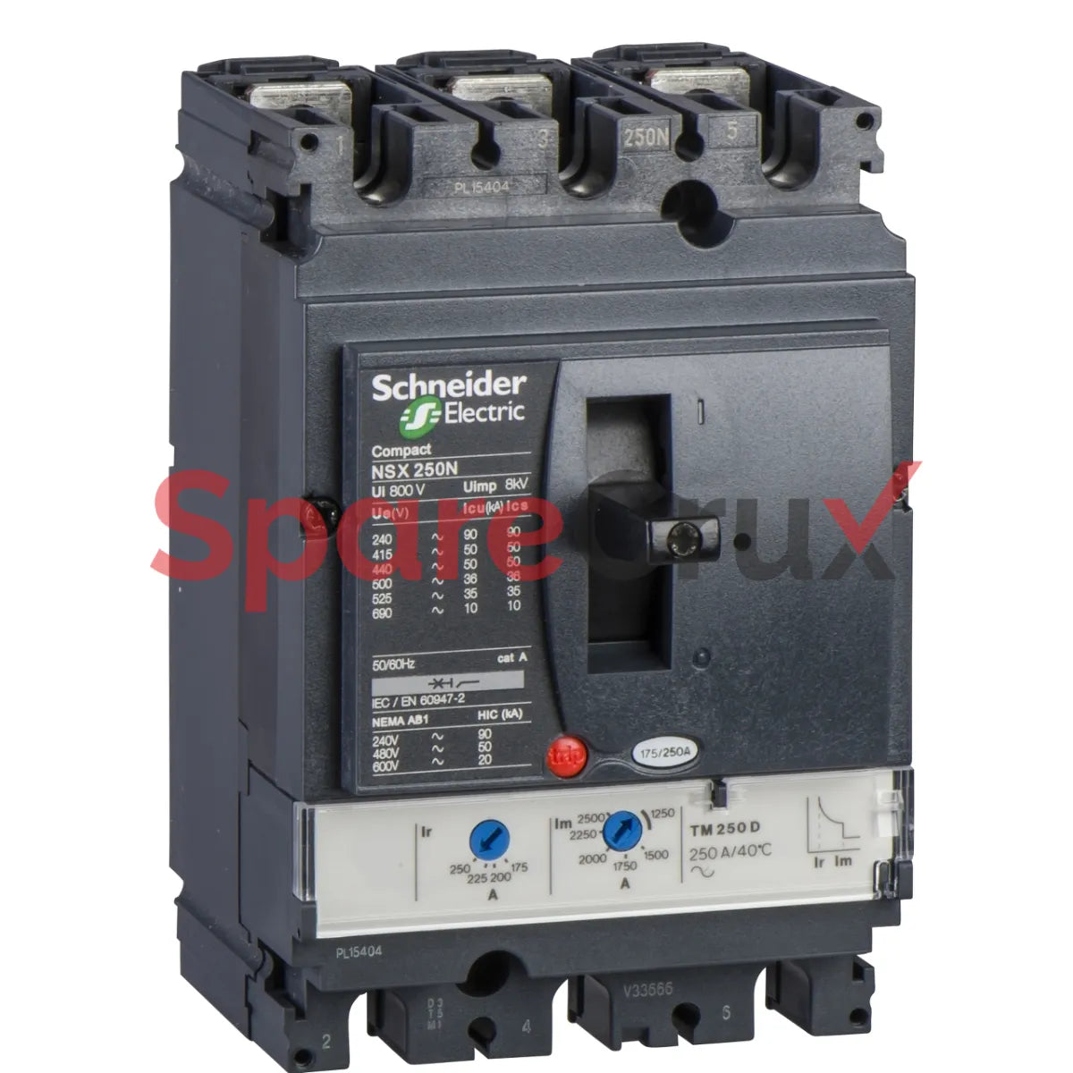LV431671 | SCHNEIDER ELECTRIC | circuit breaker Compact NSX250H, 70 kA at 415 VAC, TMD trip unit 200 A, 3 poles 3d