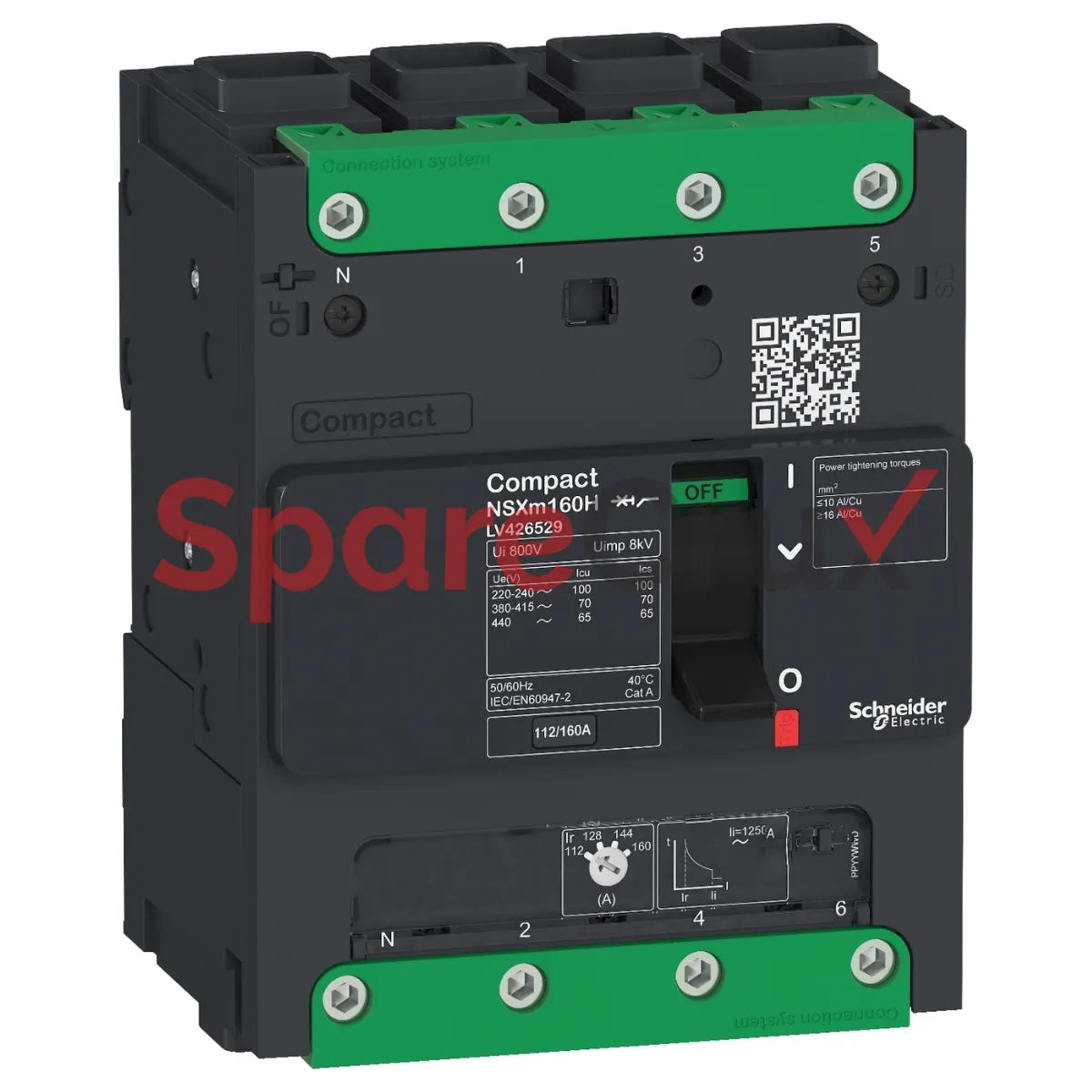 LV426219 | SCHNEIDER ELECTRIC | circuit breaker Compact NSXm 160A 4P 25kA at 380/415V(IEC) EverLink lug