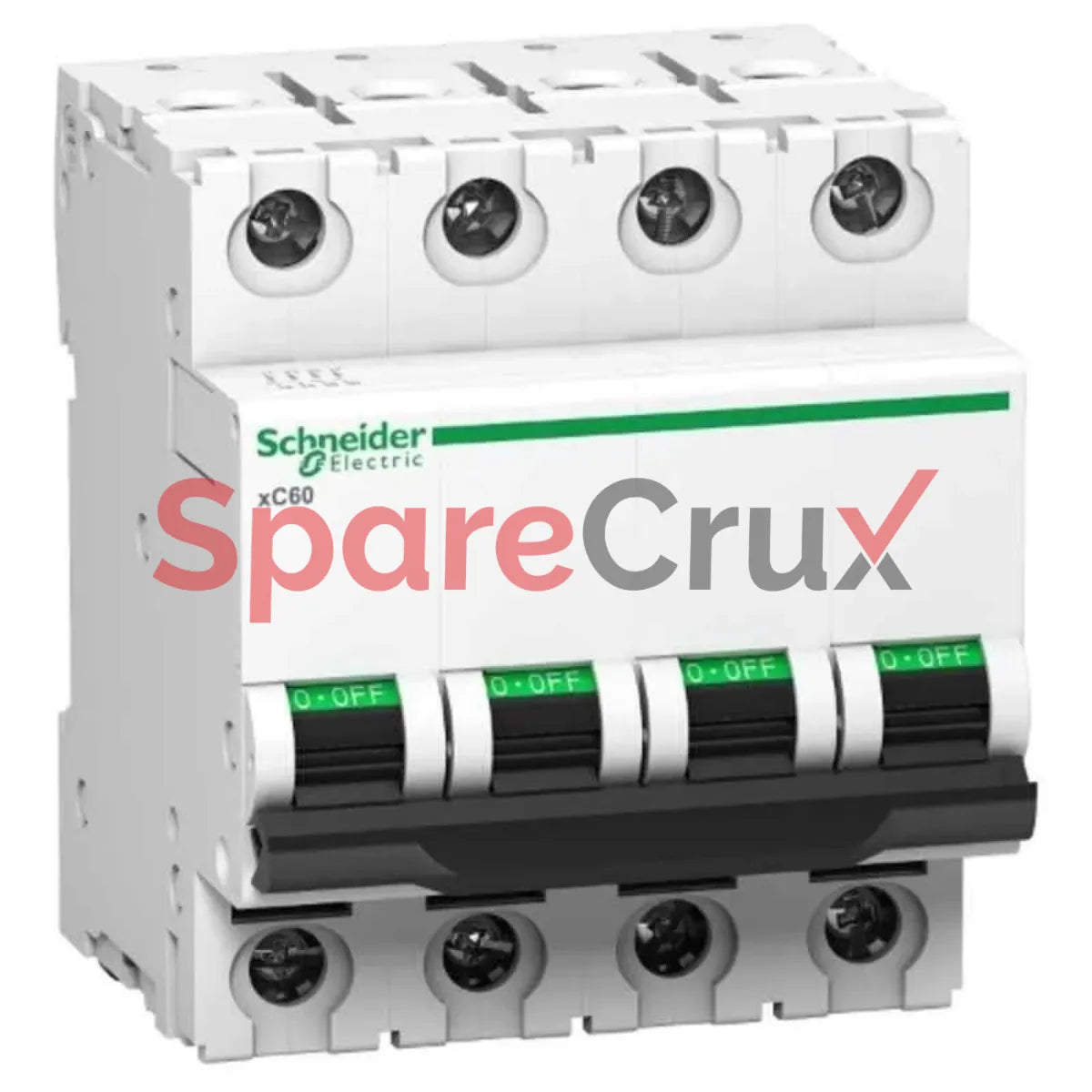 A9N4P20C | SCHNEIDER ELECTRIC | Acti9 xC60 4‑Pole Miniature Circuit Breaker, 20 A, C‑Curve, 10 kA Breaking Capacity