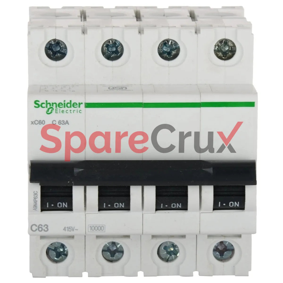 A9N4P63C  | SCHNEIDER ELECTRIC | Acti9 xC60 4‑Pole Miniature Circuit Breaker, 63 A, C‑Curve, 10 kA Breaking Capacity