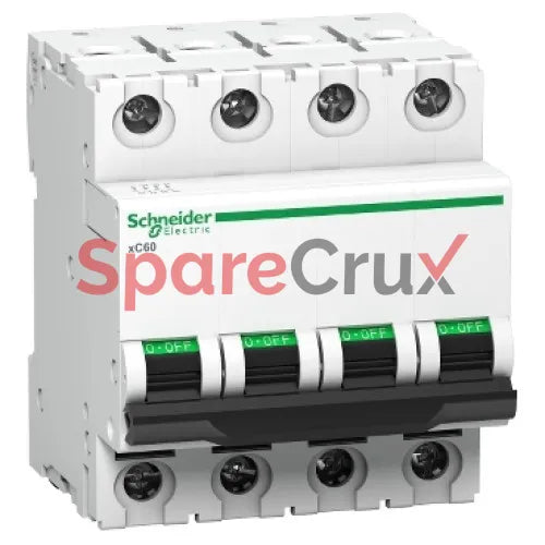 A9N4P10C | SCHNEIDER ELECTRIC |  Acti9 xC60 – Miniature Circuit Breaker, 4P, 10A, C Curve