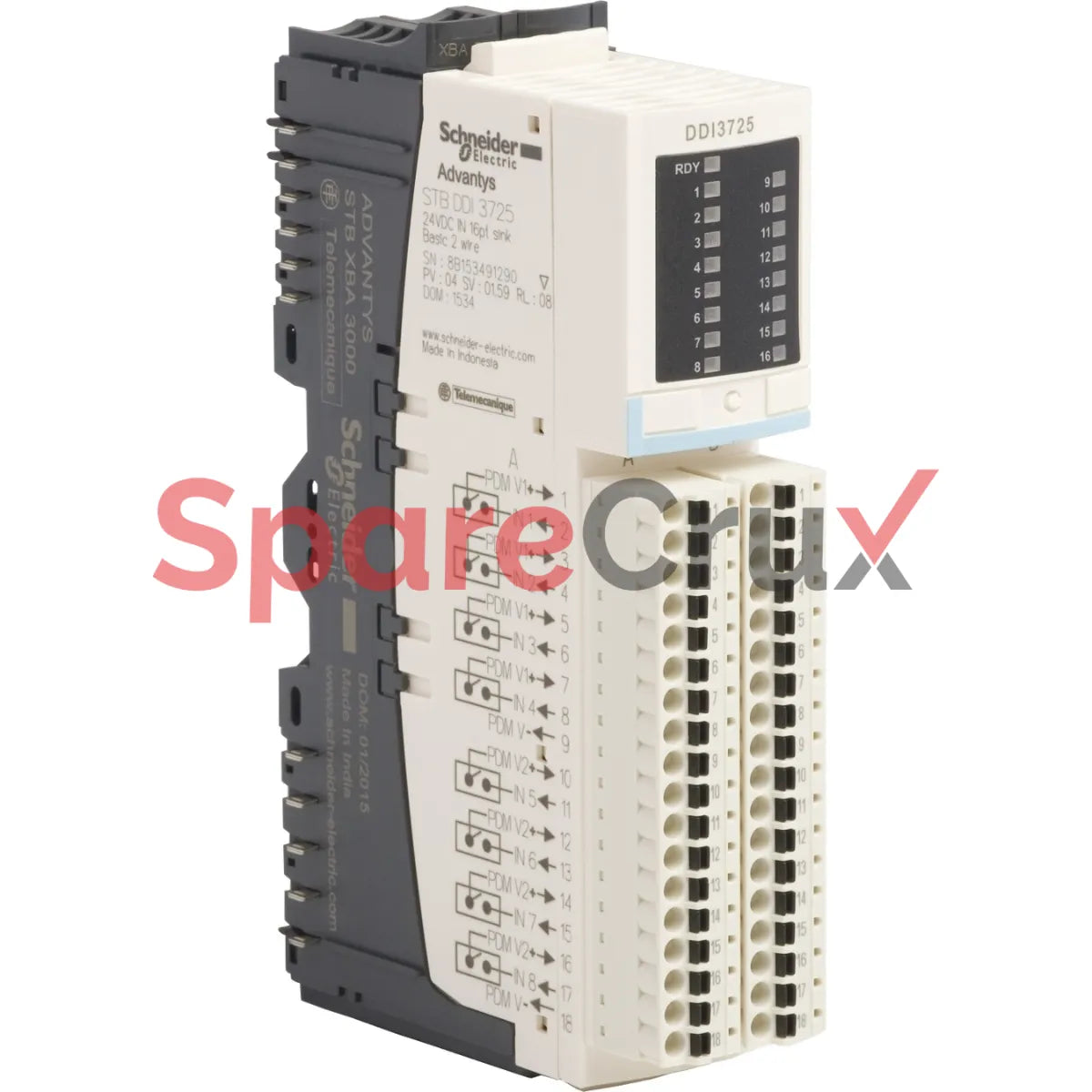 STBDDI3725KC | SCHNEIDER ELECTRIC | Basic Digital Input Kit, Modicon STB, 24 V DC, 16 Inputs