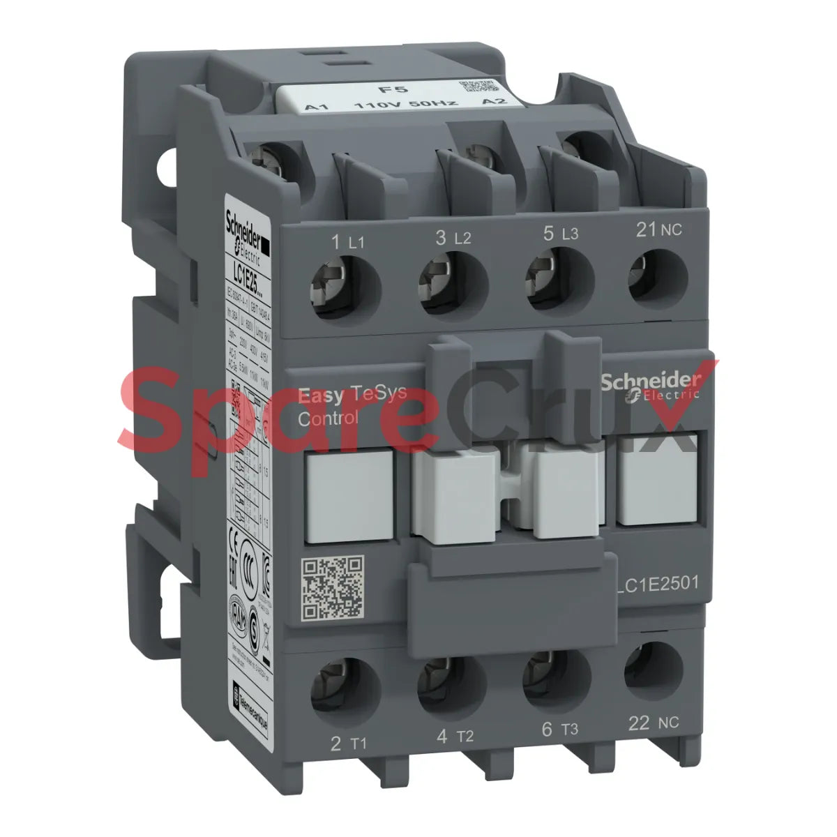 LC1E2501F5 | SCHNEIDER ELECTRIC | Easy TeSys Contactor 3P(3 NO) - AC-3 - <= 440 V 25A - 110 V AC Coil