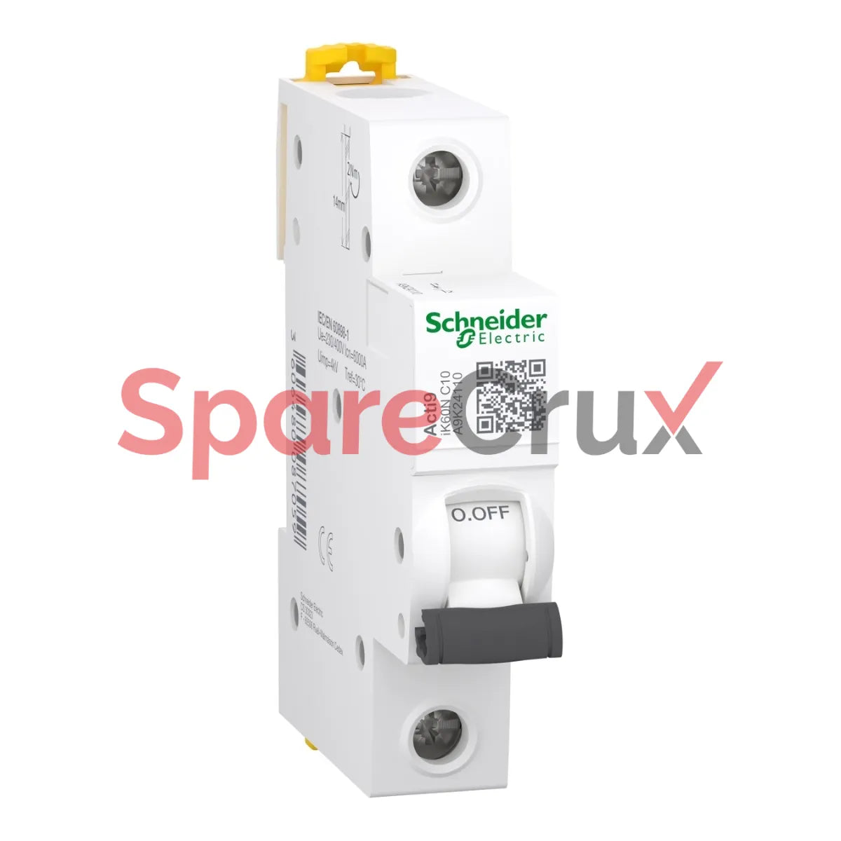A9K24110 | SCHNEIDER ELECTRIC | Miniature Circuit Breaker Acti9 IK60N 1P 10A C curve 6000A