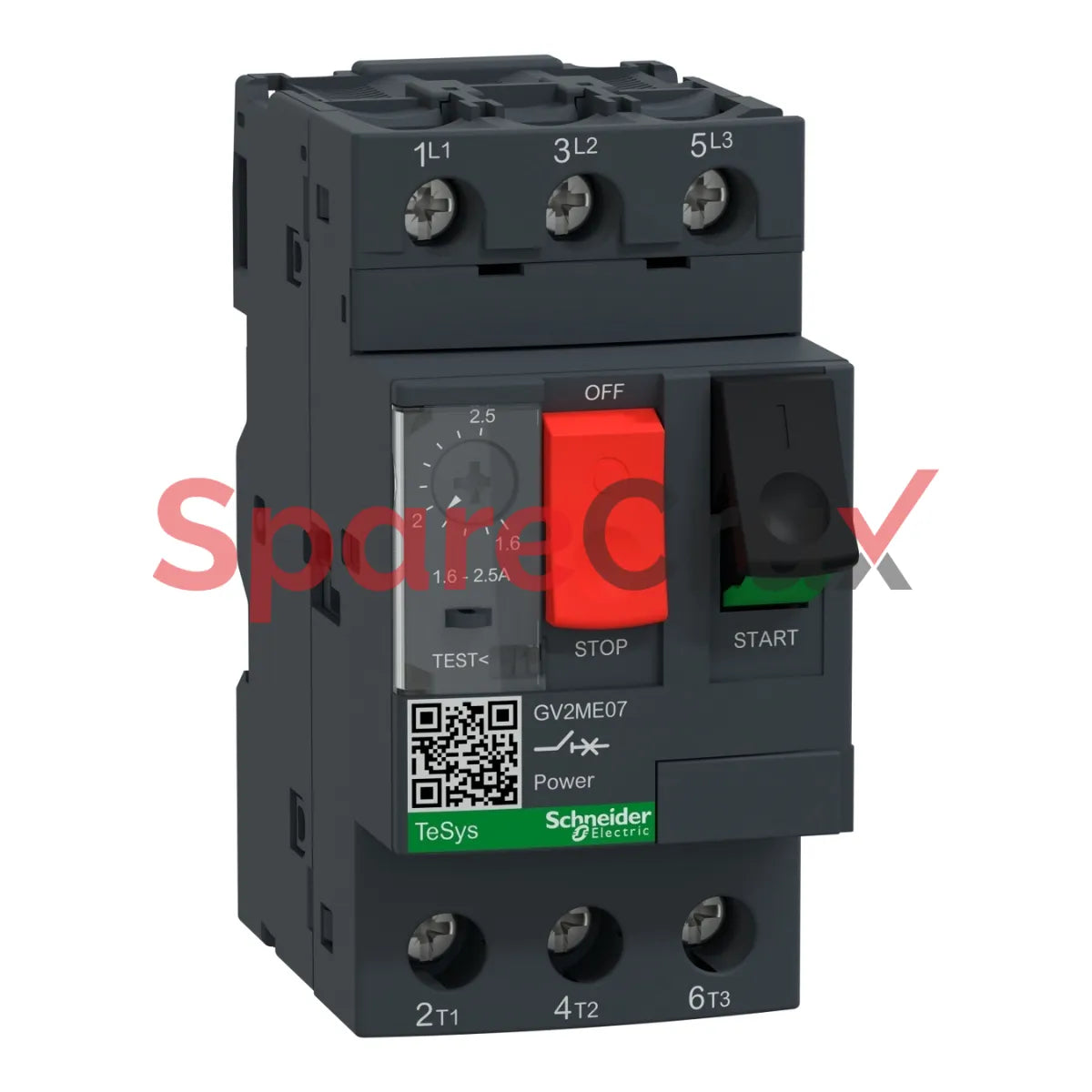 GV2ME07 | SCHNEIDER ELECTRIC | Motor Circuit Breaker, TeSys GV2, 3P, 1.6-2.5 A, Thermal Magnetic, Screw Clamp Terminals