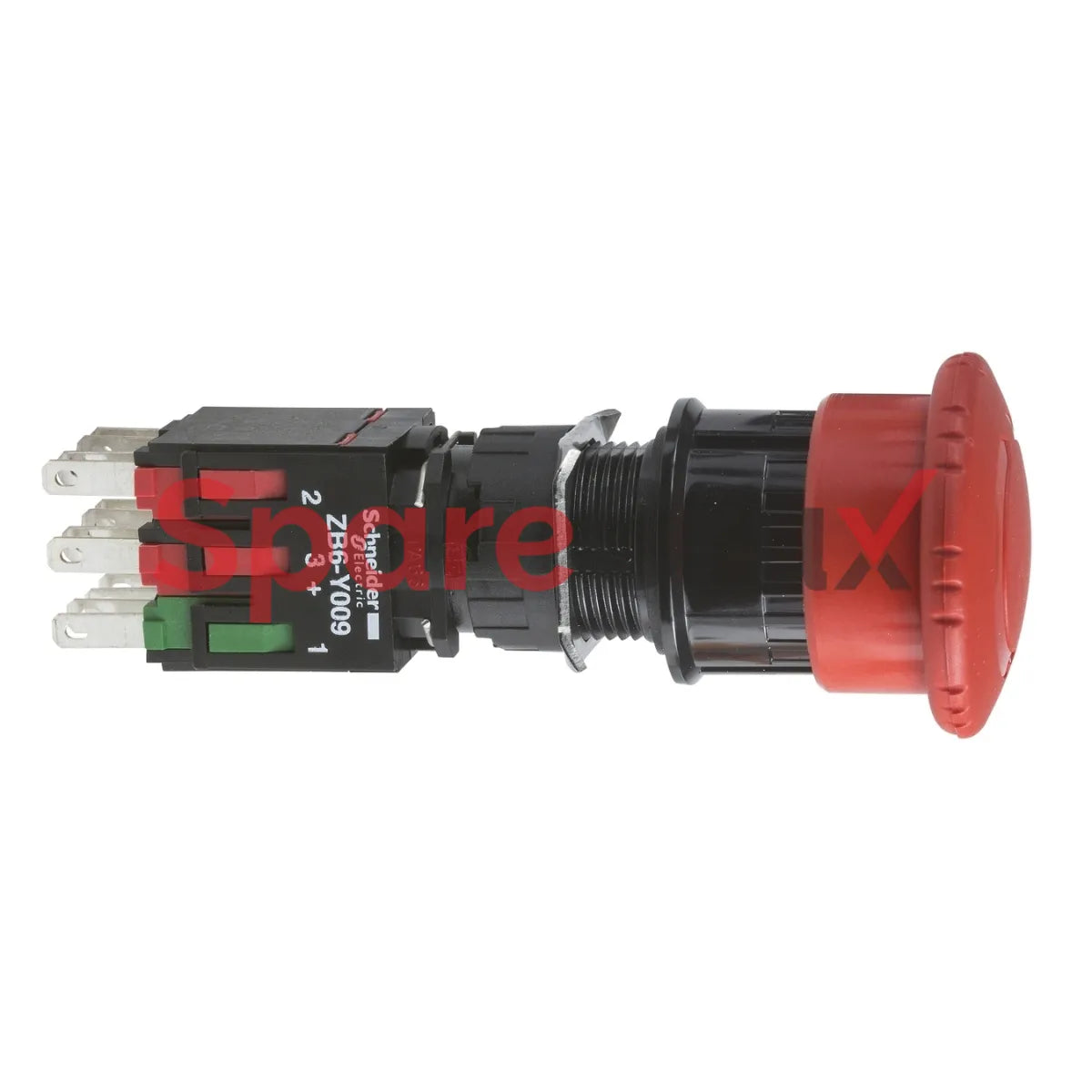 XB6AS8349B | SCHNEIDER ELECTRIC | Red Ø30 Emergency Stop Pushbutton Ø16 Trigger Latching Turn Release 1NO+2NC