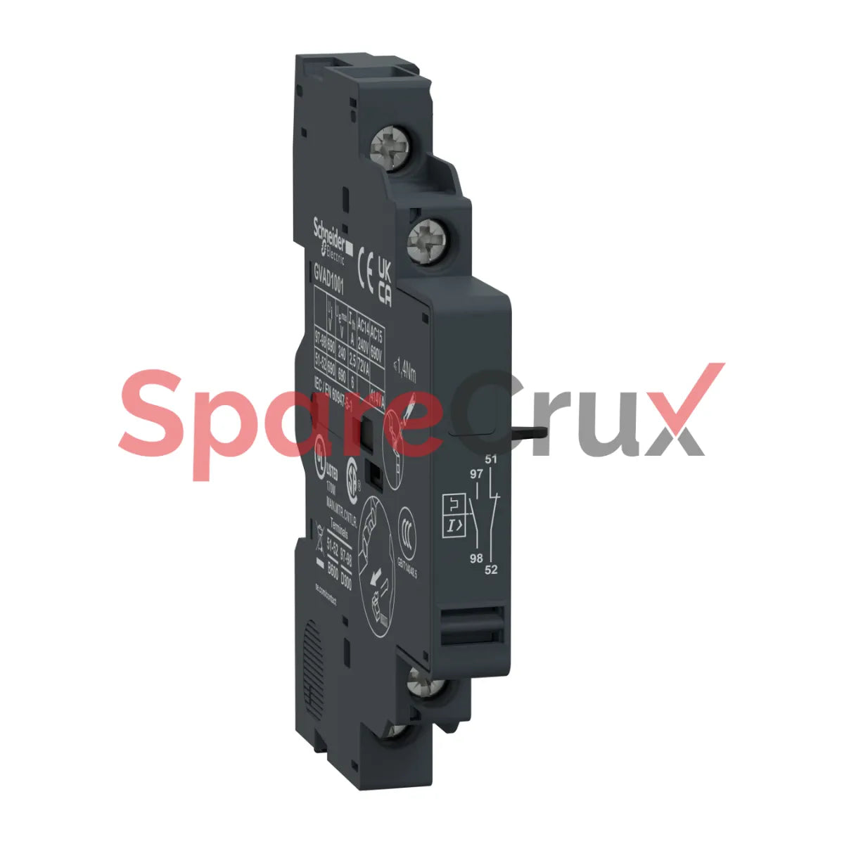 GVAD1001 | SCHNEIDER ELECTRIC |  TeSys GV2 & GV3 - auxiliary contact - 1 NC + 1 NO (fault)
