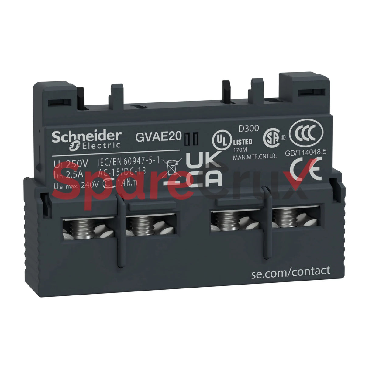 GVAE20 | SCHNEIDER ELECTRIC | TeSys GV2 & GV3 - auxiliary contact - 2 NO