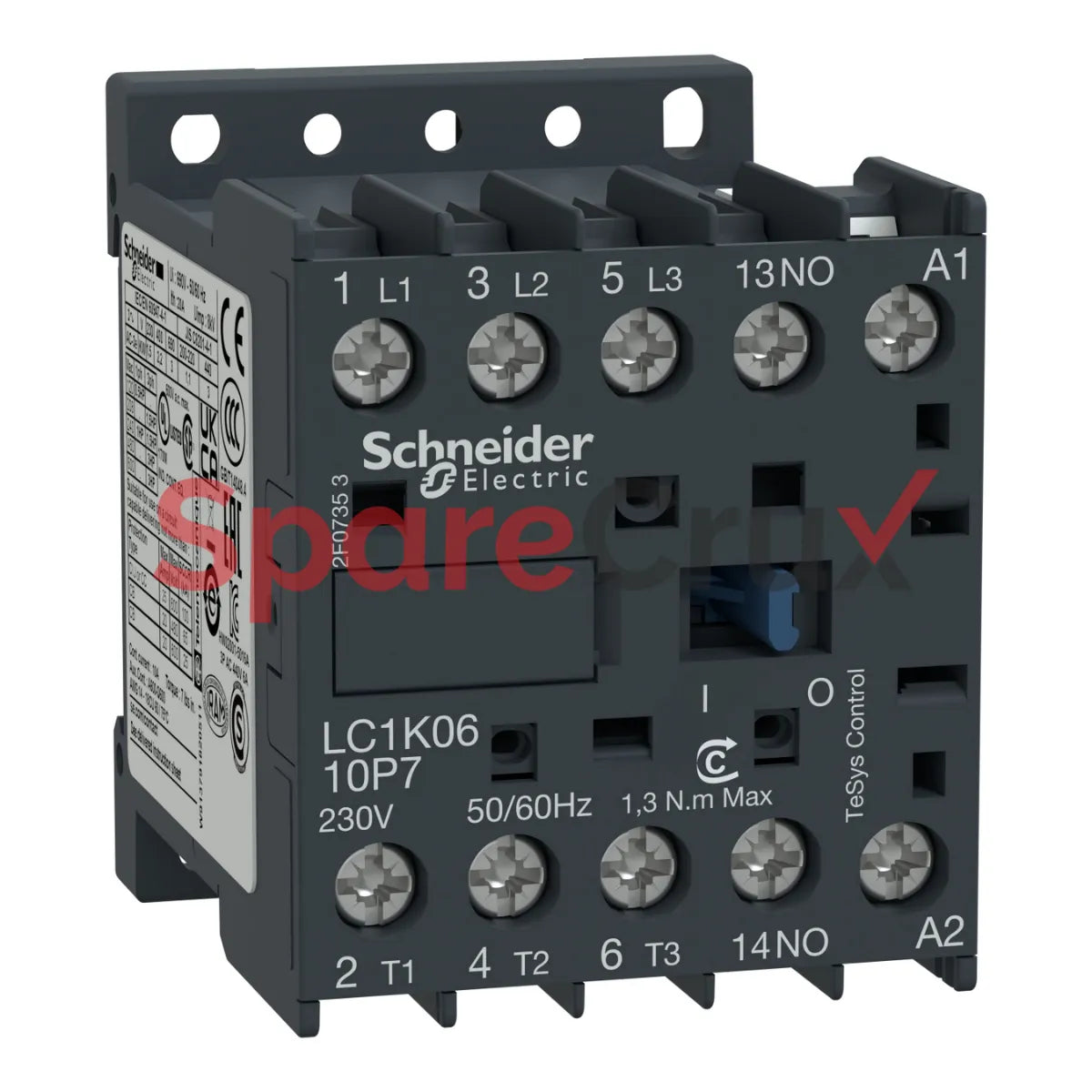 LC1K0610F7 | SCHNEIDER ELECTRIC | TeSys K contactor - 3P - AC-3 <= 440 V 6 A - 1 NO aux. - 110 V AC coil