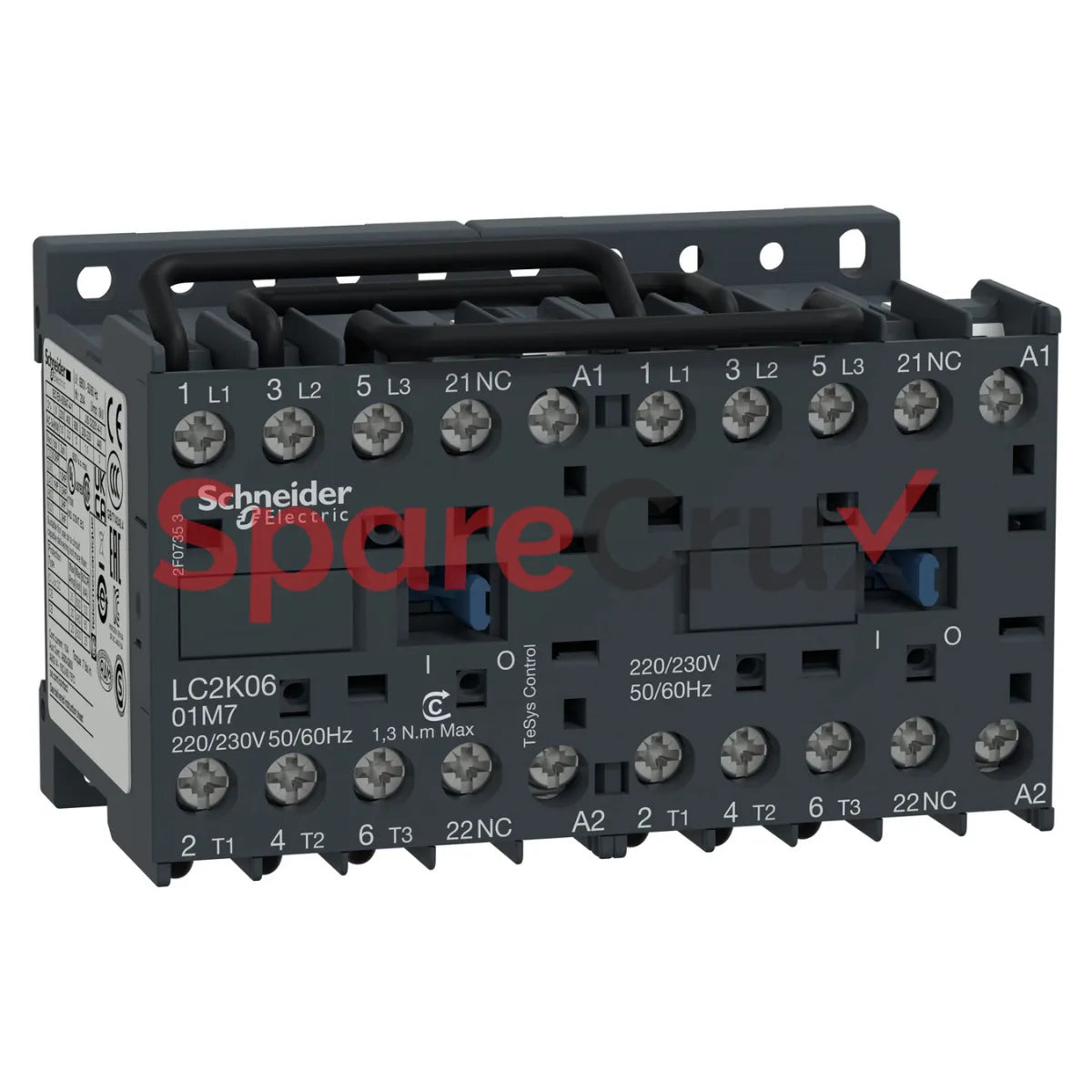 LC2K1201E7 | SCHNEIDER ELECTRIC | TeSys K Reversing Contactor - 3P - AC-3 <= 440 V 12 A - 1 NC - 48 V AC Coil