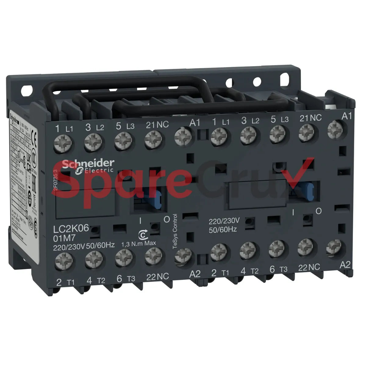 LC2K0901E7 | SCHNEIDER ELECTRIC |  TeSys K Reversing Contactor - 3P - AC-3 <= 440 V 9 A - 1 NC - 48 V AC Coil