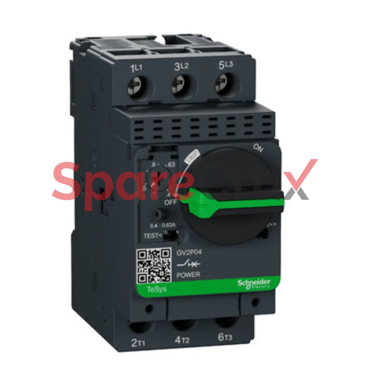 GV2-P04 | SCHNEIDER ELECTRIC | TeSys GV2 Thermal‑Magnetic Motor Circuit Breaker (0.40–0.63 A)