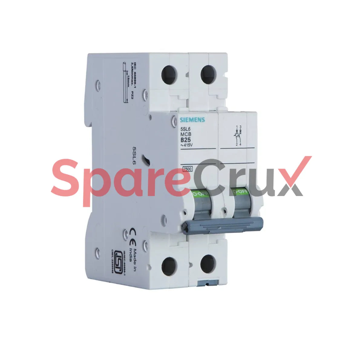 5SL6204-7RC | SIEMENS | 4 A Two Pole MCB