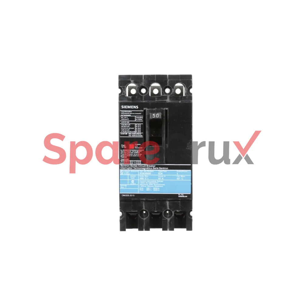 ED43B100L| SIEMENS | Molded Case Circuit Breaker,Low Voltage,ED Frame,3Wx6.35Hx3.92D in,3 Pole,100A