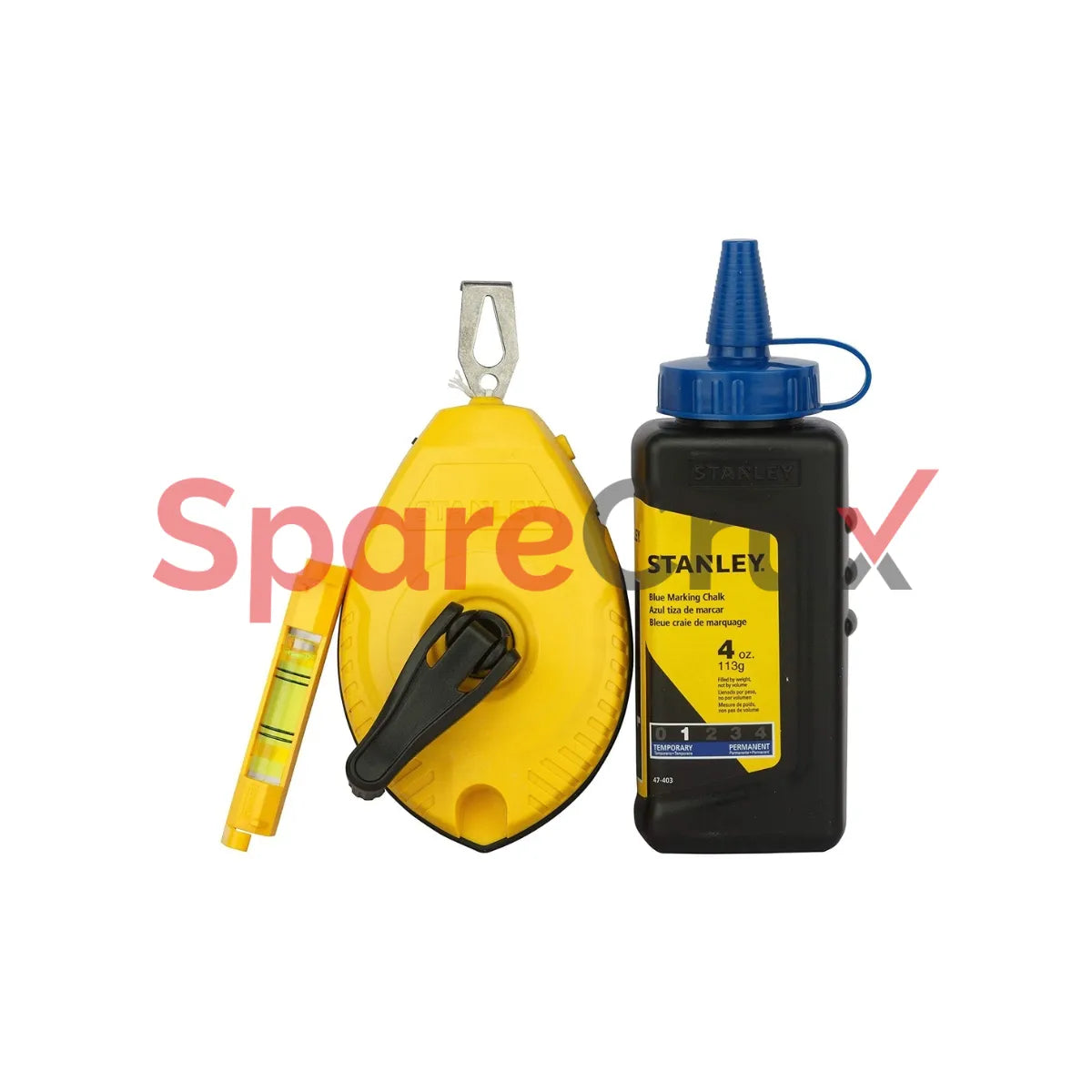 47-443v | STANLEY | Chalk Line Reel 30m with Blue Chalk and Level