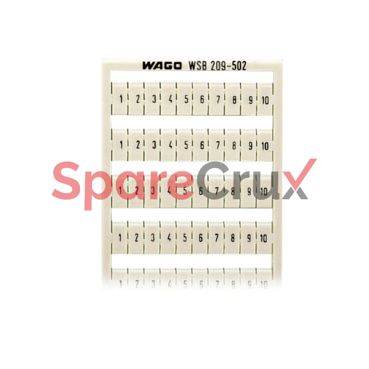 209-502 | WAGO | WSB Marking Card, Snap-On, Horizontal, 1-10 (10x), White, Non-Stretchable