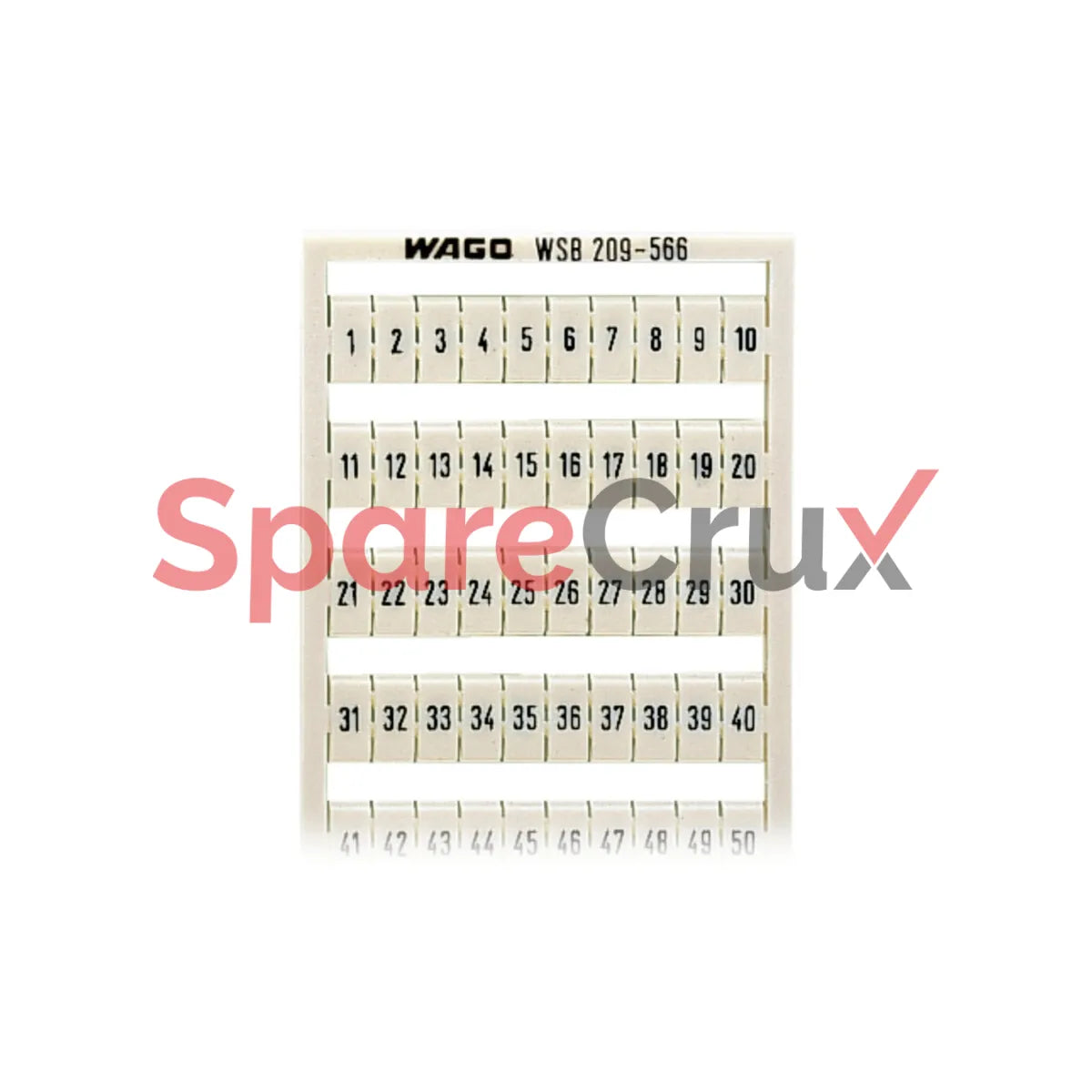 209-566 | WAGO | WSB Marking Card, 1–50 (2x), White, Snap-on, Horizontal
