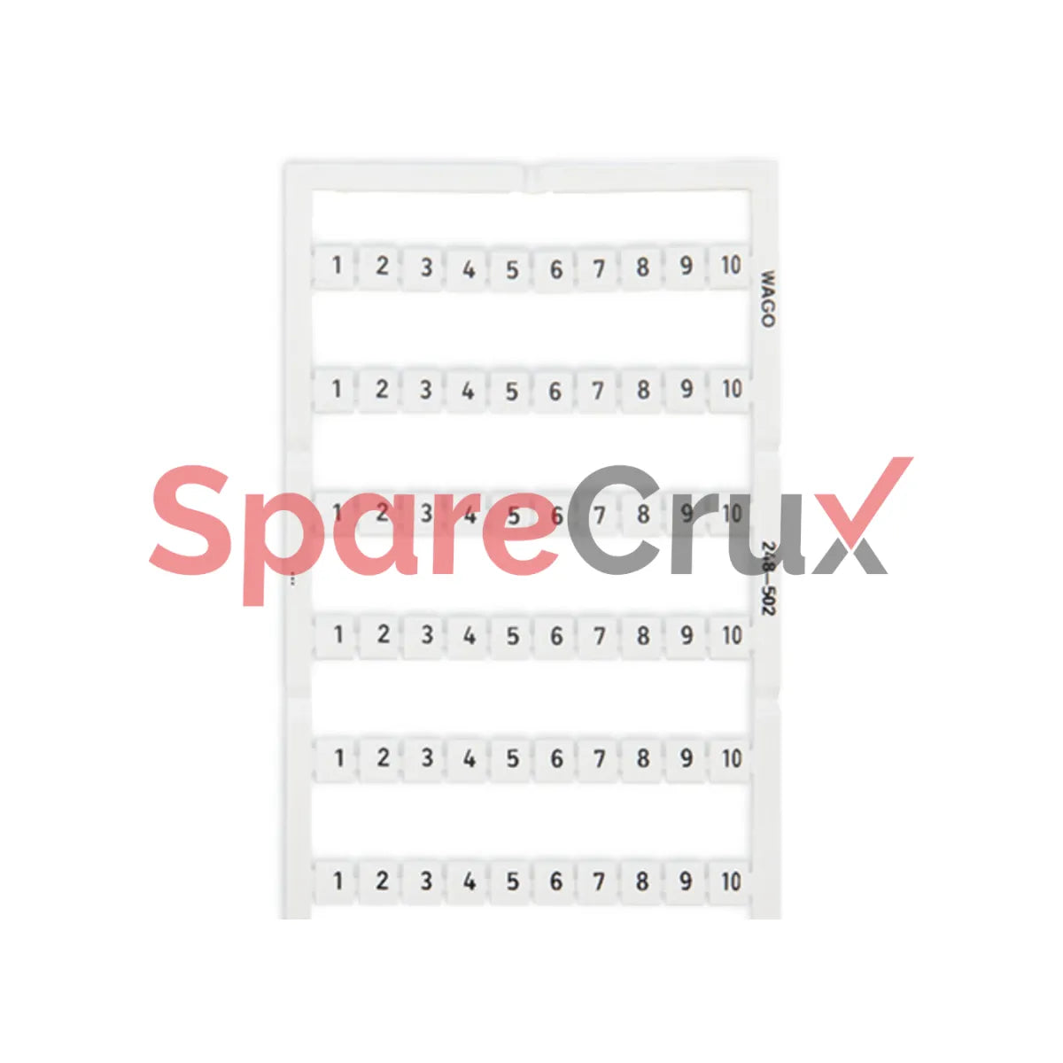 248-502 | WAGO | Mini-WSB Marking Card, as Card, MARKED, 1 ... 10 (10x), Horizontal Marking, Snap-on Type, White