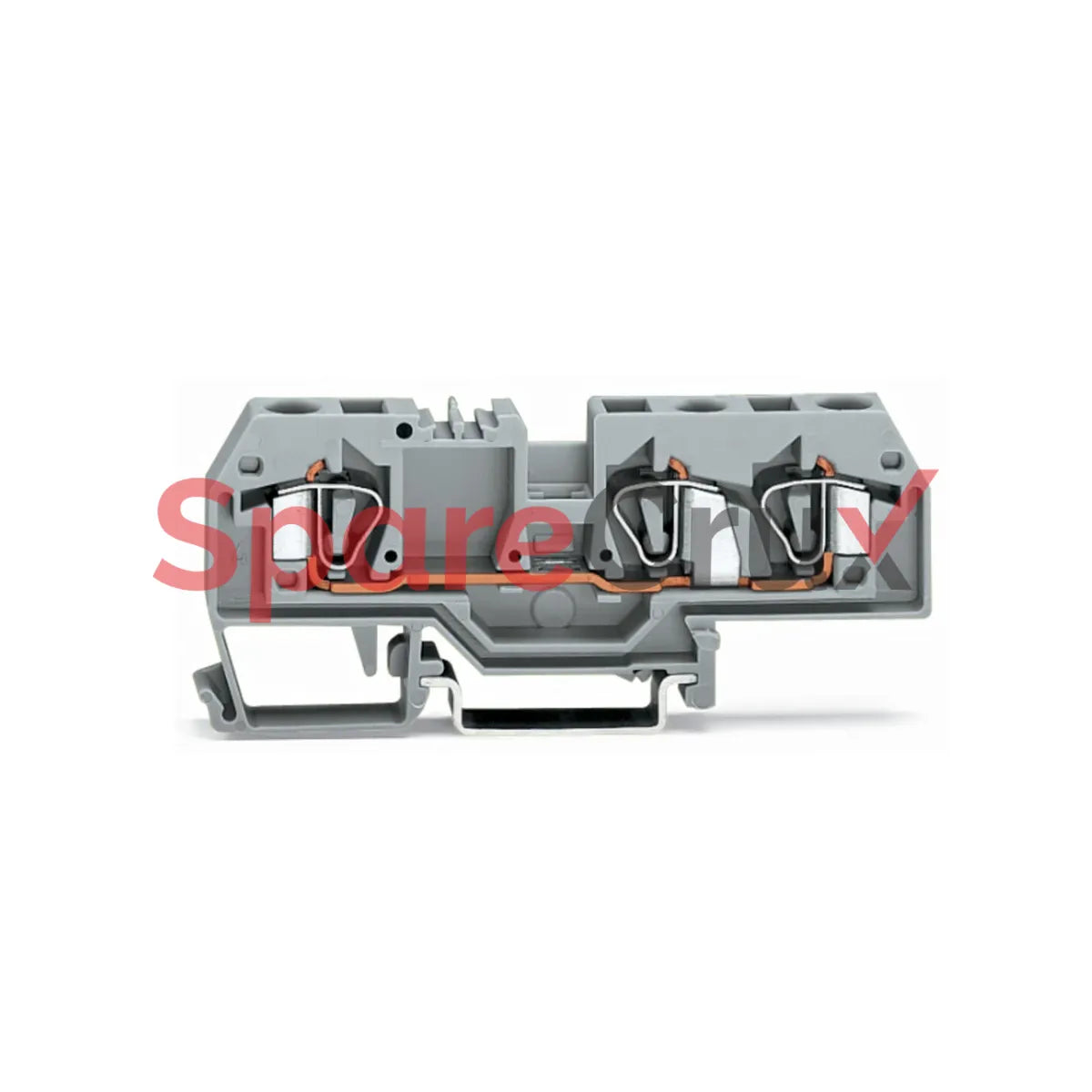 282-681 | WAGO | 3-Conductor Through Terminal Block, 6 mm², Center Marking, CAGE CLAMP®, Gray