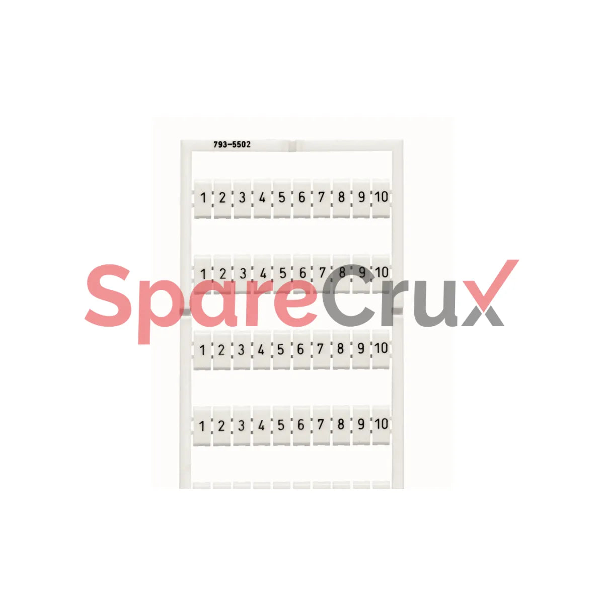 793-5502 | WAGO | WMB Marking Card, 1–10 (10x), Stretchable 5–5.2 mm, White, Snap-on