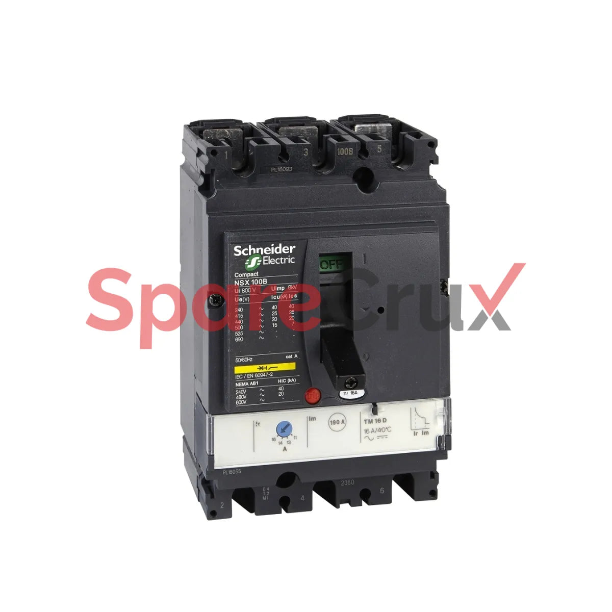 LV429632 | SCHNEIDER ELECTRIC | Circuit breaker Compact NSX100F, 36 kA at 415 VAC, TMD trip unit 63 A, 3 poles 3d