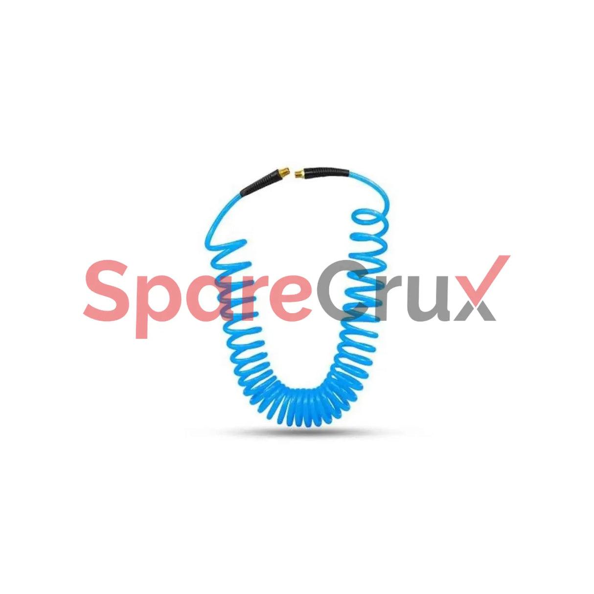 PUBR0605 | ZEPHYR | Rubber Blue Braided Recoil Air Hose Pipe with Fittings, 1/4inX15ft