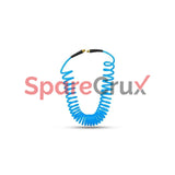 PUBR0605 | ZEPHYR | Rubber Blue Braided Recoil Air Hose Pipe with Fittings, 1/4inX15ft