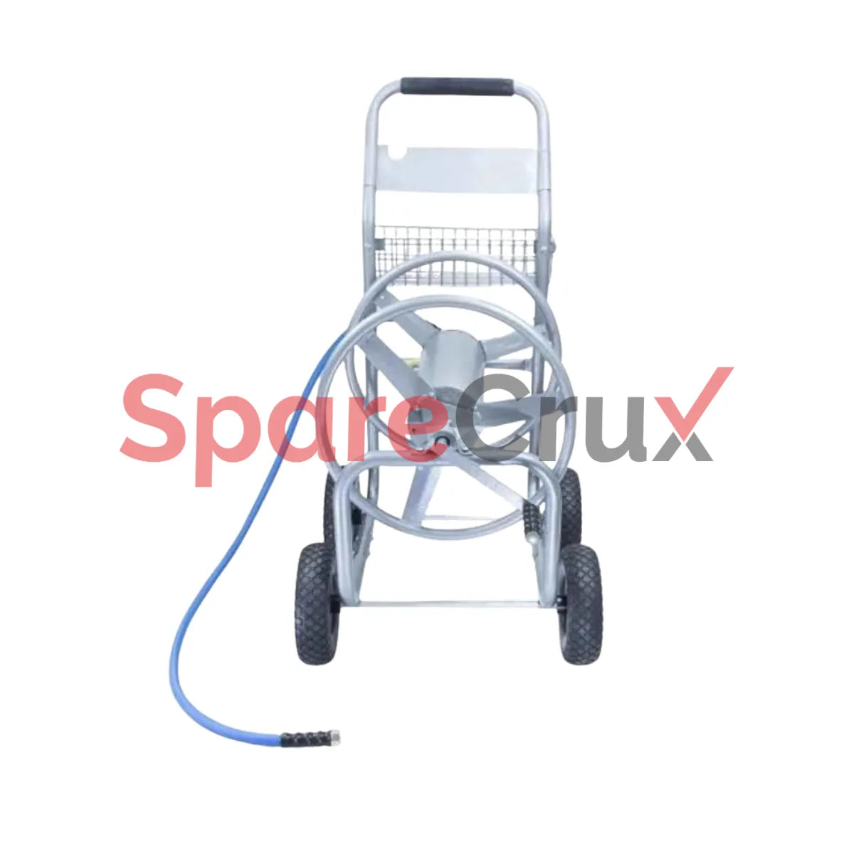 ZRC | ZEPHYR | Steel Silver Empty Water Hose Reel Cart without Hose