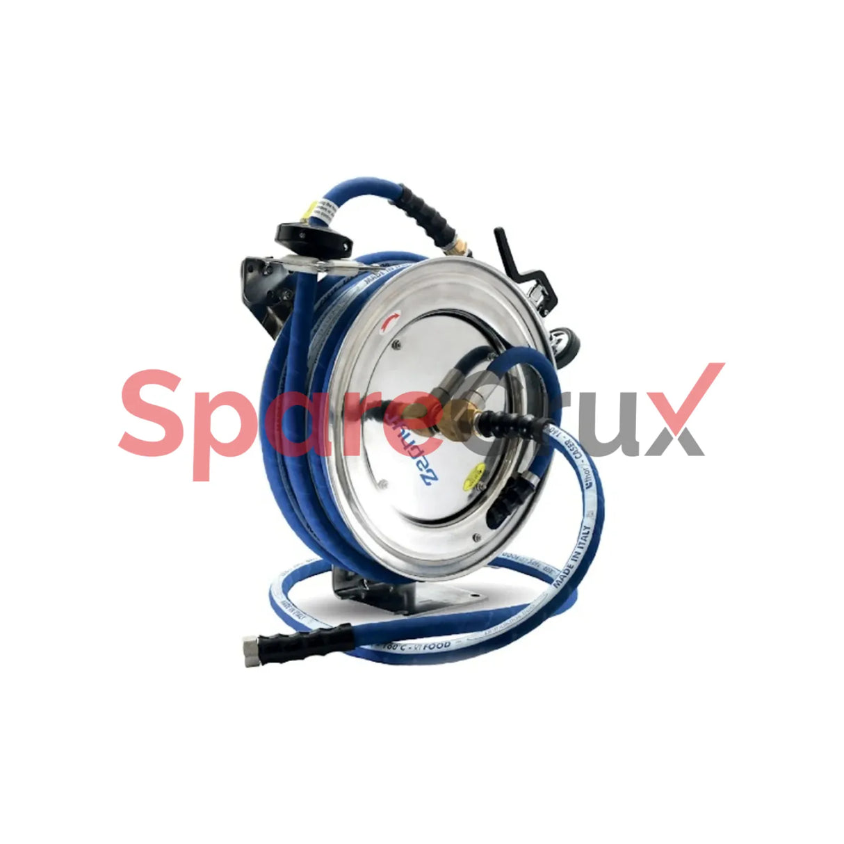 ZWR1310SS-PR-FH | ZEPHYR | 13mm x 10m Food Grade Water Hose Reel with Pre-Rinse Spray Gun – Blue