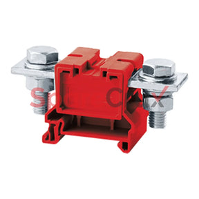 Cbb95R | Connectwell 95 Sq.mm Feed Through Bolt/Nut Type Terminal Block In Red Colour