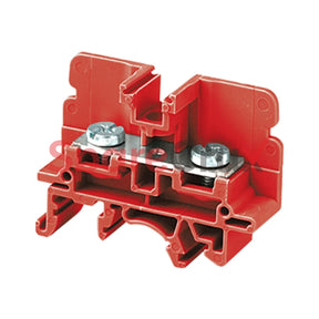 Cbs5Ur | Connectwell 16 Sq.mm M5 Screw Barrier Type Terminal Block In Red Colour