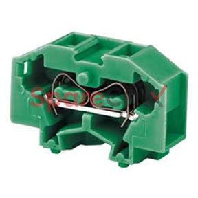 Cm1.5S2Yg | Connectwell 1.5 Sq.mm Panel Mount Spring Clamp Terminal Block In Yellow-Green Colour.