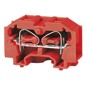 Cm2.5S2R | Connectwell 2.5 Sq.mm Panel Mount Spring Clamp Terminal Block In Red Colour.