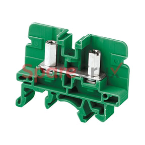 Csb3/N3Ulgn | Connectwell 6 Sq.mm M3 Stud Type Screw/Nut Driver Operated Terminal Block In Green