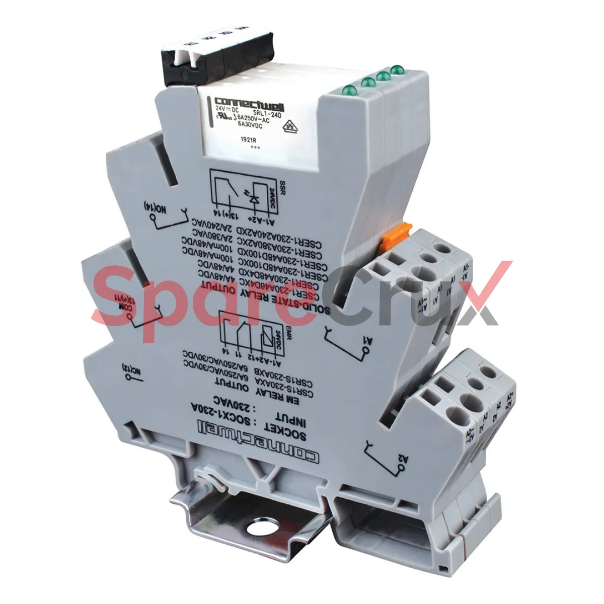 Csr1S-120Uyb | Connectwell 1Co 120Vuc Single Channel Slim Relay Module With Plug-Able Rail Mount