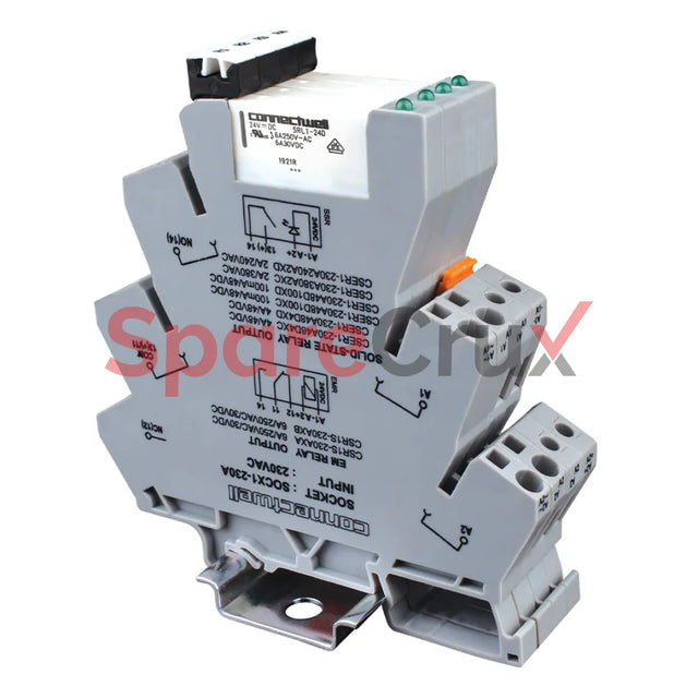 Csr1S-230Uyb | Connectwell 1Co 230Vac/Dc Single Channel Slim Relay Module With Plug-Able Rail Mount