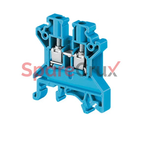 Cts4Unbu | Connectwell 4 Mm² Feed Thru Screw Clamp Terminal Block Blue Colour