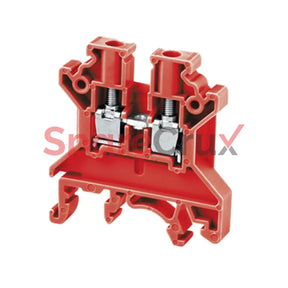 Cts4Unr | Connectwell 4 Mm² Feed Thru Screw Clamp Terminal Block Red Colour