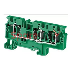 Cx10/3Gn | Connectwell 10 Sq.mm Feed Through Spring Clamp Terminal Block In Green Colour