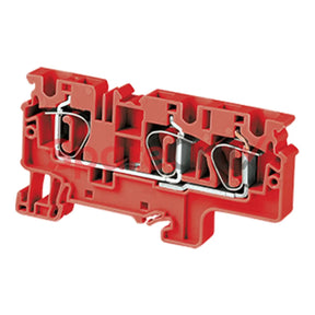 Cx10/3R | Connectwell 10 Sq.mm Feed Through Spring Clamp Terminal Block In Red Colour
