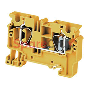 Cx10Y | Connectwwell 10 Sq.mm Feed Through Spring Clamp Terminal Block In Yellow Colour
