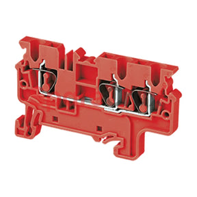 Cx2.5/3R | Connectwell 2.5 Sq.mm Feed Through Spring Clamp Terminal Block In Red Colour
