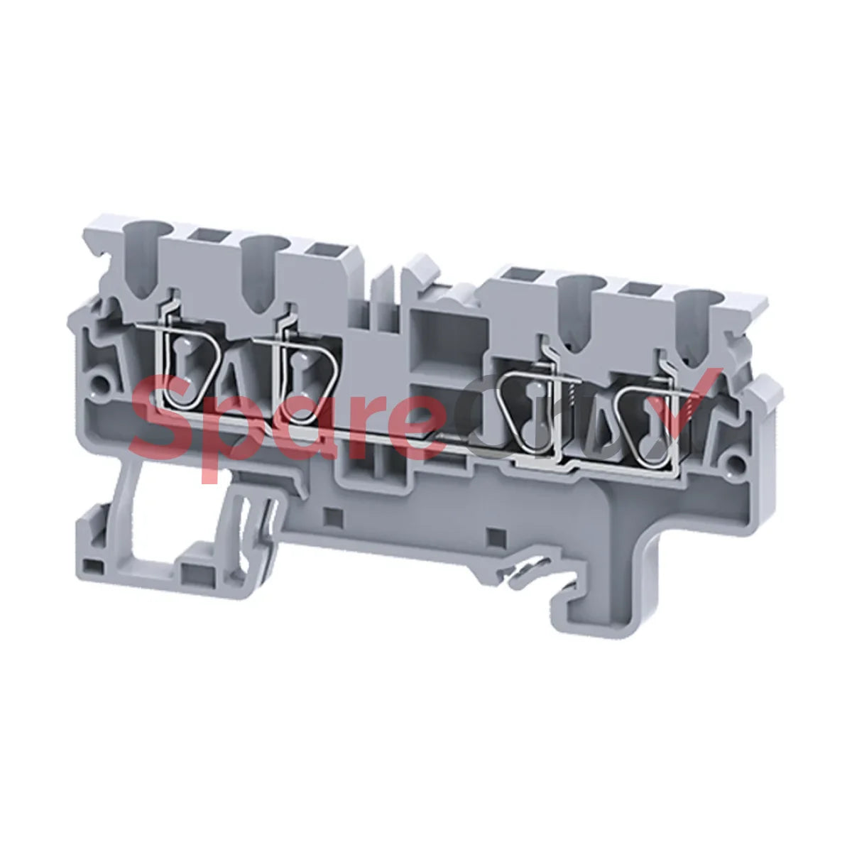 Cx2.5/4 | Connectwell 2.5 Sq.mm Feed Through Spring Clamp Terminal Block In Grey Colour